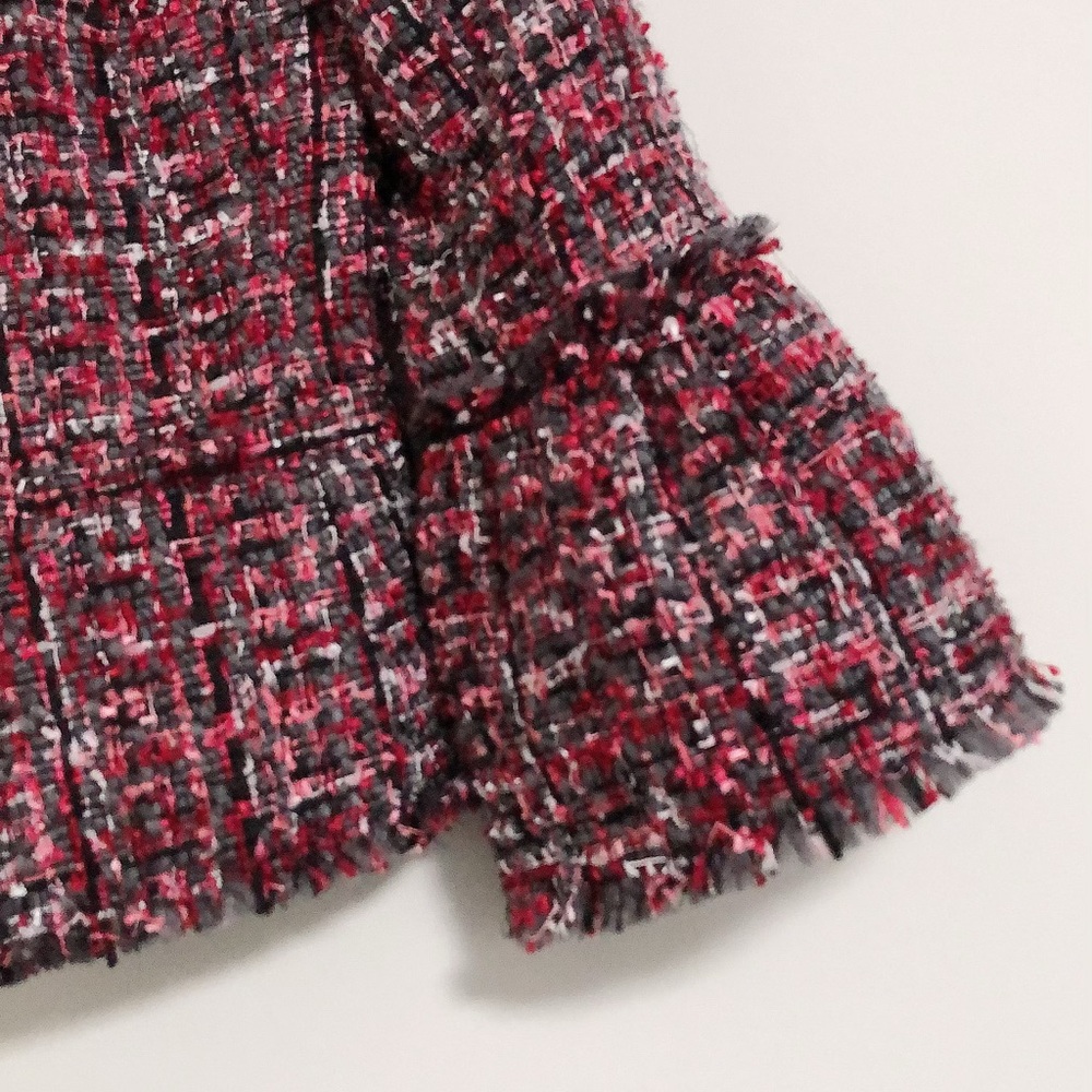 ANN TAYLOR Fringe Tweed Ruffle Cuff Jacket Blazer - Picture 11 of 15